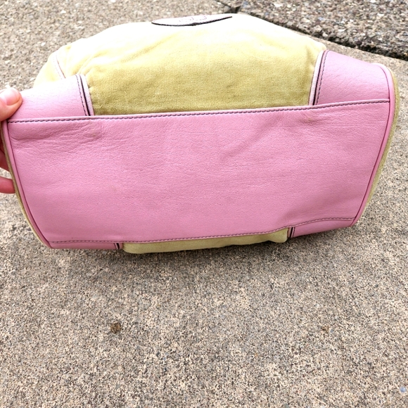 SOLD Juicy Couture Velour Sage Green and Baby Pink Daydreamer Bag - Picture 10 of 13